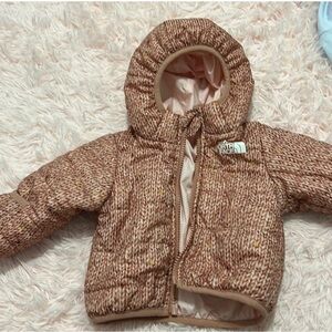 The North Face Brown Quilted Puffer Coat with Hood